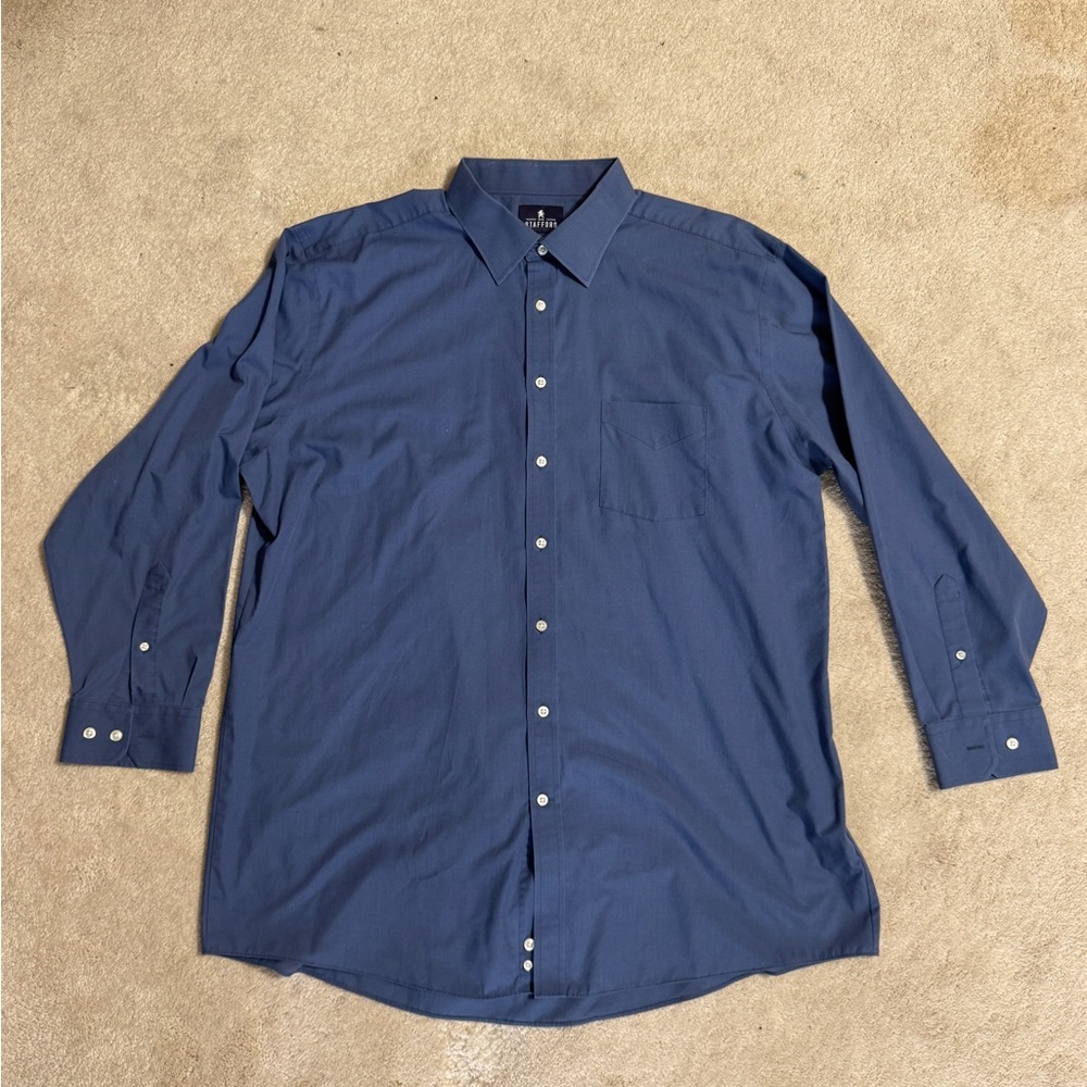 Stafford Men's Blue professional Button-Down Shirt